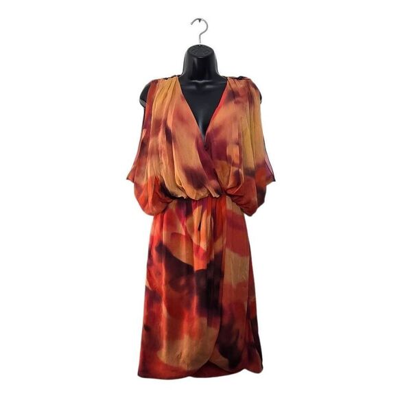 Haute Hippie Cowl Drape Front Wrap Silk Dress - Picture 2 of 8